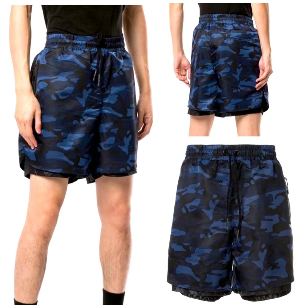 Koral Camouflage Layered Shorts Men Color Blue Size S